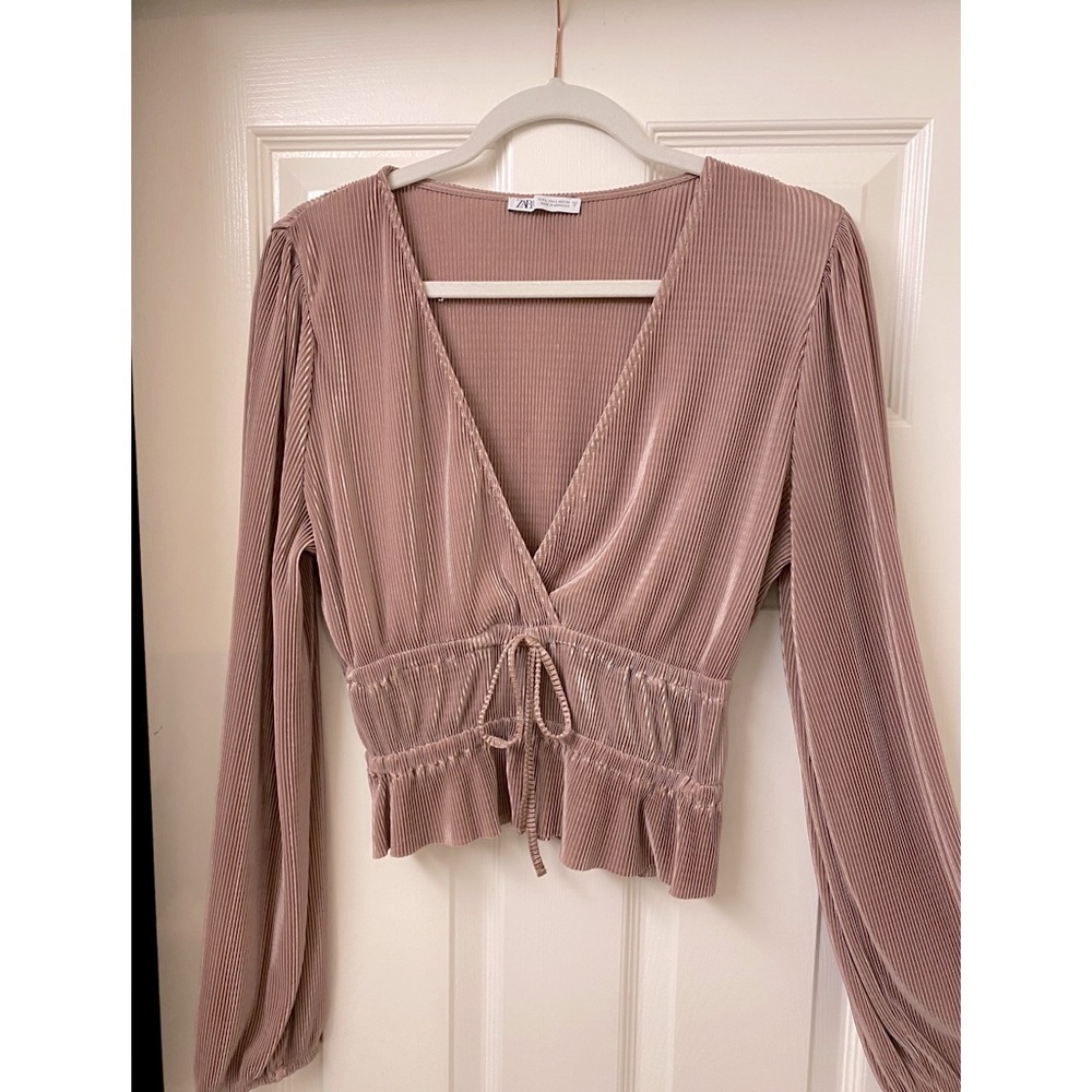 Zara Long Sleeve Cinched Waist Top